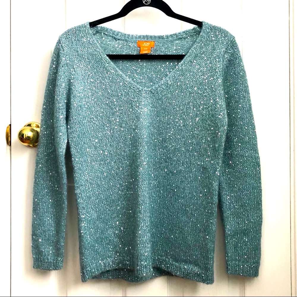 Joe Fresh Mint Blue Sparkly Sweater Small/P